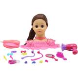 Plastic - Styling Doll Heads Dolls & Doll Houses Happy Friend Hairstyling Head Brown Hair