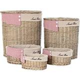 Dkd Home Decor Set of Natural Polyester wicker (51 x 37 x 56 cm) (5 Pieces) Basket
