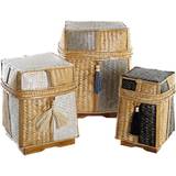 Dkd Home Decor set Natural Bamboo (3 Pieces) (32 x 32 x 40 cm) Basket