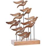 Dkd Home Decor ation Aluminium Acacia Birds (27 x 9,5 x 33 cm) Figurine