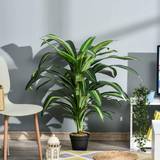 Artificial Plants OutSunny 3.6ft Dracaena Fake Tropical Tree Artificial Plant