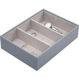 Women Jewellery Boxes Stackers Classic Deep 3 section Jewellery Box - Dusky Blue