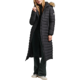 Coats Superdry Longline Faux Fur Hooded Puffer Jacket