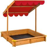 Plastic - Sand Boxes Playground tectake Sandpit with Roof