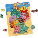 Wooden Toys Activity Books Janod J05477 Magnetische Landkarte "Deutschland" Holz
