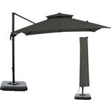 OutSunny Double Canopy Offset Parasol Beige and Black