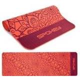 Spokey MANDALA Yoga Mat, Antiallergic and non-slip Easy to roll up, Red, TPE