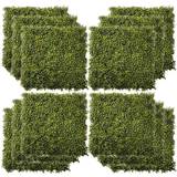 Christmas Decorations OutSunny 12PCS Artificial Boxwood Wall Panels 50cm x 50cm Yellow-green Christmas Tree