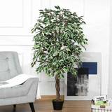 OutSunny Ficus Green Artificial Plant