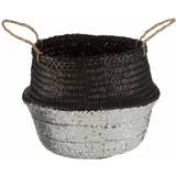 Silver Baskets Premier Housewares Seagrass Black Medium, black Basket