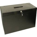 Desktop Organizers & Storage Cathedral Foolscap Metal File Box Black
