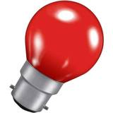Red Light Bulbs Crompton Colourglazed Round 15W Red BC-B22d
