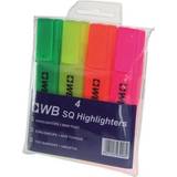 White Box Highlighters Assorted [Pack 4]