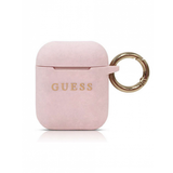 Guess Headphones Guess GUACCSILGLLP AirPods cover jasnoróżowy/pink Silicone Glitter