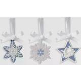 Wedgwood Mini Snowflakes and Star Decorations, Set of 3 Christmas Tree Ornament