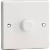 Wall Dimmers Varilight JQP601W White Plastic 1 Gang 2-Way Push-On/Off LED Dimmer 0-300W V-Pro
