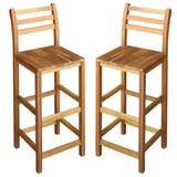 Be Basic Chairs Be Basic Solid Acacia Wood Bar Stool 110cm 2pcs