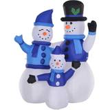 Homcom Inflatable Light Up Snowman Family 120cm, none
