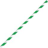 Straws Fiesta Green Compostable Bendy Paper Straws Green Stripes (Pack of 250)