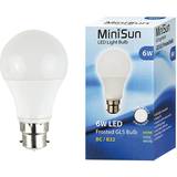 MiniSun Fluorescent Lamps MiniSun 6W BC/B22 GLS Bulb In Cool White
