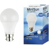 MiniSun Light Bulbs MiniSun 2 x 6W BC B22 Cool White LED GLS Bulbs