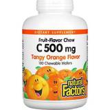 Natural Factors Fruit-Flavor Chew Vitamin C Tangy Orange 500 mg 180 Chewable Wafers