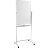 SpeaKa Professional Whiteboard SP-WB-309 (W x H) 600 mm x 900 mm White Portrait orientation, Usable on both sides, Incl. casters, Incl. tray