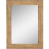 Brown Wall Mirrors Stonebriar Collection Natural Wood Frame Hanging Wall Mirror, Brown Wall Mirror