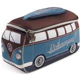 Brisa VW Collection necessär universalväska i VW Bus T1-design av neopren, 30 x 14 x 12 cm, petrole/brun