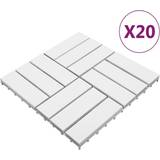 vidaXL Decking Tiles 20 pcs White 30x30 cm Solid Wood Acacia
