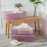 Pink Storage Boxes Wham Set Of 3 Pink Crystal 32-Litre Plastic Storage Box