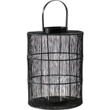 Lanterns Ivyline Portofino Wirework with Glass Insert Black H34cm W24cm Lantern