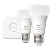 E27 LED Lamps Philips Hue White and Colour Ambience Starter Kit 9W E27