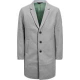 Grey - Men Coats Jack & Jones Wool Blend Coat