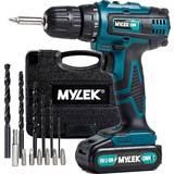 Cheap Screwdrivers Mylek 18V Cordless Drill with 13 Piece