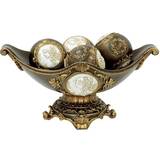 Brown Bowls OK LIGHTING Bronze Cameo Polyresin Decorative Bowl