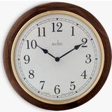 Clocks Acctim Round Dark Wooden Quartz Battery Wall Winchester 25056 Wall Clock