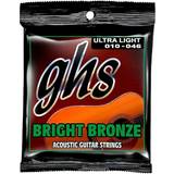 GHS BB10U 10 46 Ultra Light Bright Bronze Acoustic Guitar String Set