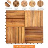 Outdoor Flooring Wooden Decking Tiles Brown