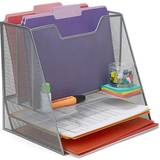 Mind Reader 5-Compartment Mesh Desk Storage Organizer Silver