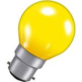 Yellow Fluorescent Lamps Crompton Colourglazed Round 15W Yellow BC-B22d