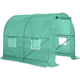 Plastic Freestanding Greenhouses OutSunny Polytunnel Greenhouse 2.5x2m Stainless steel Plastic