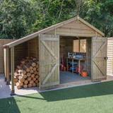Forest Garden Outbuildings Forest Garden Timberdale 10 Double Door Apex Shed Log Store (Building Area )