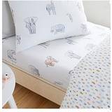 Fabrics on sale Bianca Little Zoo Animals Cotton Fitted Sheet