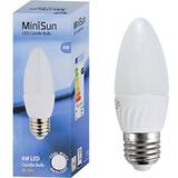 MiniSun Light Bulbs MiniSun 6 x 4W ES E27 Cool White LED Frosted Candle Bulbs
