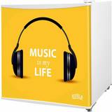 Yellow Mini Fridges Kuhla KTTF4GB-1027 43L Mini Ice Box Stylish Music is My Life Yellow, White