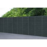 Forest Garden Contemporary Double Slatted Fence Panel 1.8M X 1.8M 180x180cm