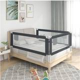 Bed Guards Kid's Room vidaXL Toddler Safety Bed Rail Dark Fabric Baby Cot Protection