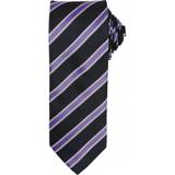 Premier Mens Waffle Stripe Formal Business Tie (One Size) (Black/Rich Violet)
