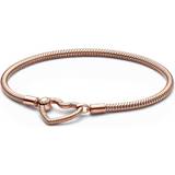 Pandora Moments Heart Closure Snake Chain Bracelet - Rose Gold